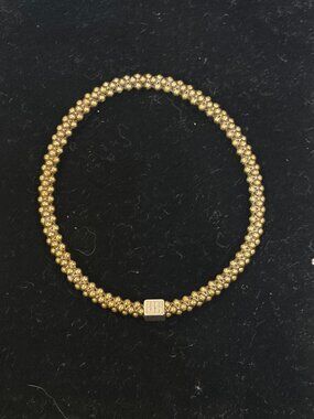 Mignon Faget/John Humphries Halo Bangle, Faceted, Gold Plated, Size M